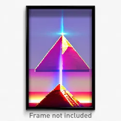 Pixel Art Poster - Zealous Pyramid (8 Bit Psychedelic Trippy Video Game Print)