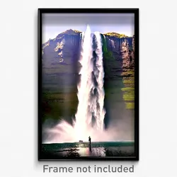 Pixel Art Poster - Monumental Waterfall (8 Bit Psychedelic Video Game Print)