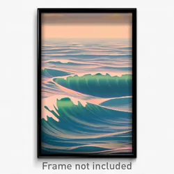 Pixel Art Poster - Droopy Ocean (8 Bit Psychedelic Trippy Video Game Print)