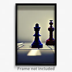 Pixel Art Poster - Rich Chess Piece (8 Bit Psychedelic Trippy Video Game Print)