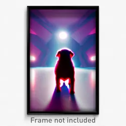 Pixel Art Poster - Infinite Dog (8 Bit Psychedelic Trippy Video Game Print)