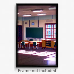 Pixel Art Poster - Old Classroom (8 Bit Psychedelic Trippy Video Game Print)