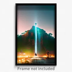 Pixel Art Poster - Grand Gully (8 Bit Psychedelic Trippy Weird Video Game Print)