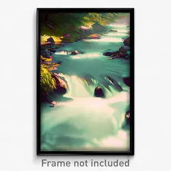 Pixel Art Poster - Mushy Stream (8 Bit Psychedelic Trippy Video Game Print)