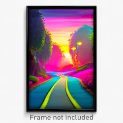 Pixel Art Poster - Vivid Path (8 Bit Psychedelic Trippy Weird Video Game Print)