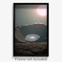 Pixel Art Poster - Dreary Crater (8 Bit Psychedelic Trippy Video Game Print)