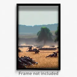 Pixel Art Poster - Tidy Battlefield (8 Bit Psychedelic Trippy Video Game Print)