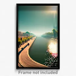 Pixel Art Poster - Strange Waterway (8 Bit Psychedelic Trippy Video Game Print)