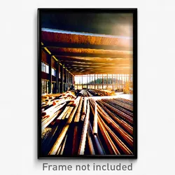 Pixel Art Poster - Beautiful Lumber Yard (8 Bit Psychedelic Video Game Print)