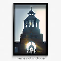 Pixel Art Poster - Noteworthy Belfry (8 Bit Psychedelic Trippy Video Game Print)
