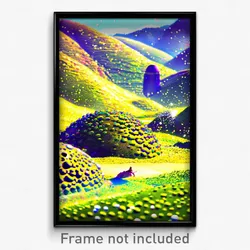 Pixel Art Poster - Bubbly Hills (8 Bit Psychedelic Trippy Video Game Print)