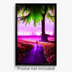 Pixel Art Poster - Velvety Grove (8 Bit Psychedelic Trippy Video Game Print)