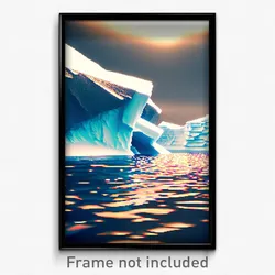 Pixel Art Poster - Active Iceberg (8 Bit Psychedelic Trippy Video Game Print)