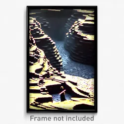 Pixel Art Poster - Swirly Trenches (8 Bit Psychedelic Trippy Video Game Print)