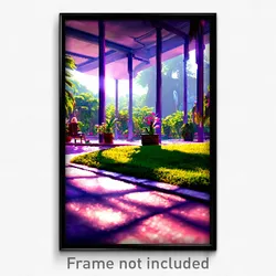 Pixel Art Poster - Vacant Oasis (8 Bit Psychedelic Trippy Video Game Print)
