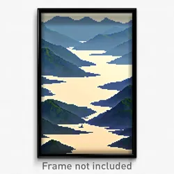 Pixel Art Poster - Outlandish Archipelago (8 Bit Psychedelic Video Game Print)
