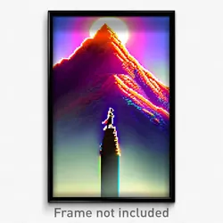 Pixel Art Poster - Creative Peak (8 Bit Psychedelic Trippy Video Game Print)