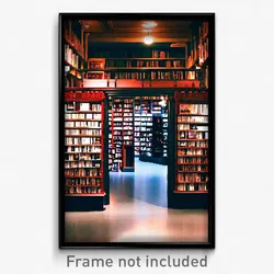 Pixel Art Poster - Hidden Book Store (8 Bit Psychedelic Trippy Video Game Print)
