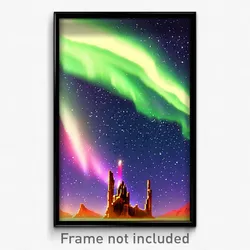 Pixel Art Poster - Aged Aurora (8 Bit Psychedelic Trippy Weird Video Game Print)