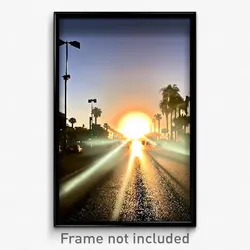 Pixel Art Poster - Sunny Boulevard (8 Bit Psychedelic Trippy Video Game Print)