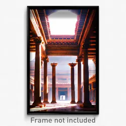 Pixel Art Poster - Flawless Ancient Architecture (8 Bit Video Game Print)