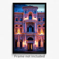 Pixel Art Poster - Frozen Italian Architecture (8 Bit Video Game Print)