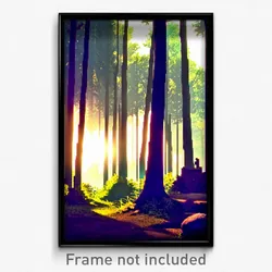 Pixel Art Poster - Wide Woods (8 Bit Psychedelic Trippy Weird Video Game Print)