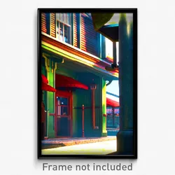 Pixel Art Poster - Quaint Junction (8 Bit Psychedelic Trippy Video Game Print)