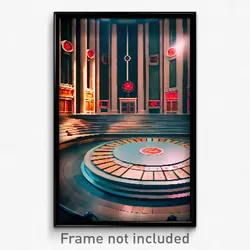 Pixel Art Poster - Circular Counting House (8 Bit Psychedelic Video Game Print)