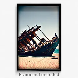 Pixel Art Poster - Warped Shipwreck (8 Bit Psychedelic Trippy Video Game Print)