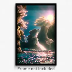 Pixel Art Poster - Silver Reef (8 Bit Psychedelic Trippy Weird Video Game Print)