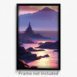 Pixel Art Poster - Distant Cairn (8 Bit Psychedelic Trippy Video Game Print)