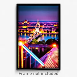 Pixel Art Poster - Terrific Budapest (8 Bit Psychedelic Trippy Video Game Print)