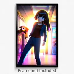 Pixel Art Poster - Anime Like Puppy (8 Bit Psychedelic Trippy Video Game Print)