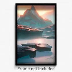 Pixel Art Poster - Frozen Promontory (8 Bit Psychedelic Trippy Video Game Print)