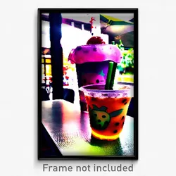 Pixel Art Poster - Noted Boba Tea (8 Bit Psychedelic Trippy Video Game Print)