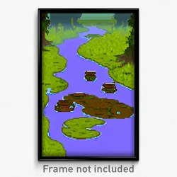 Pixel Art Poster - Silly Bog (8 Bit Psychedelic Trippy Weird Video Game Print)