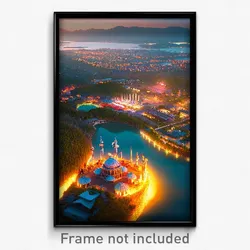 Pixel Art Poster - Buzzing Province (8 Bit Psychedelic Trippy Video Game Print)