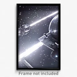Pixel Art Poster - Silver Space (8 Bit Psychedelic Trippy Video Game Print)