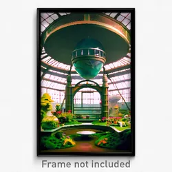 Pixel Art Poster - Majestic Terrarium (8 Bit Psychedelic Video Game Print)