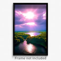 Pixel Art Poster - Cavernous Backwater (8 Bit Psychedelic Video Game Print)