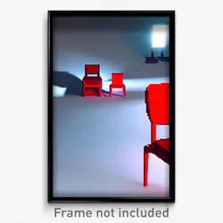 Pixel Art Poster - Red Chair (8 Bit Psychedelic Trippy Weird Video Game Print)
