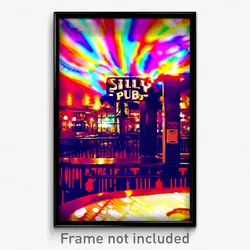 Pixel Art Poster - Silly Pub (8 Bit Psychedelic Trippy Weird Video Game Print)