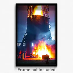 Pixel Art Poster - Admired Furnace (8 Bit Psychedelic Trippy Video Game Print)