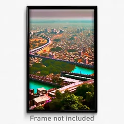 Pixel Art Poster - Vast Indian City (8 Bit Psychedelic Trippy Video Game Print)