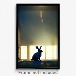 Pixel Art Poster - Peaceful Rabbit (8 Bit Psychedelic Trippy Video Game Print)