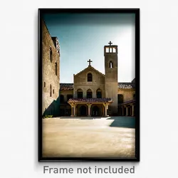 Pixel Art Poster - Concrete Monastery (8 Bit Psychedelic Video Game Print)