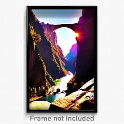 Pixel Art Poster - Spectacular Gorge (8 Bit Psychedelic Trippy Video Game Print)