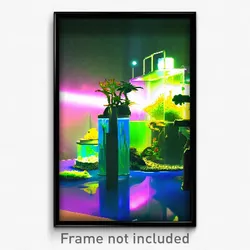 Pixel Art Poster - Fluid Aquarium (8 Bit Psychedelic Trippy Video Game Print)