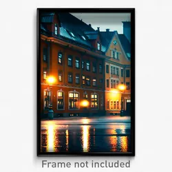 Pixel Art Poster - Dreary Swedish Architecture (8 Bit Video Game Print)
